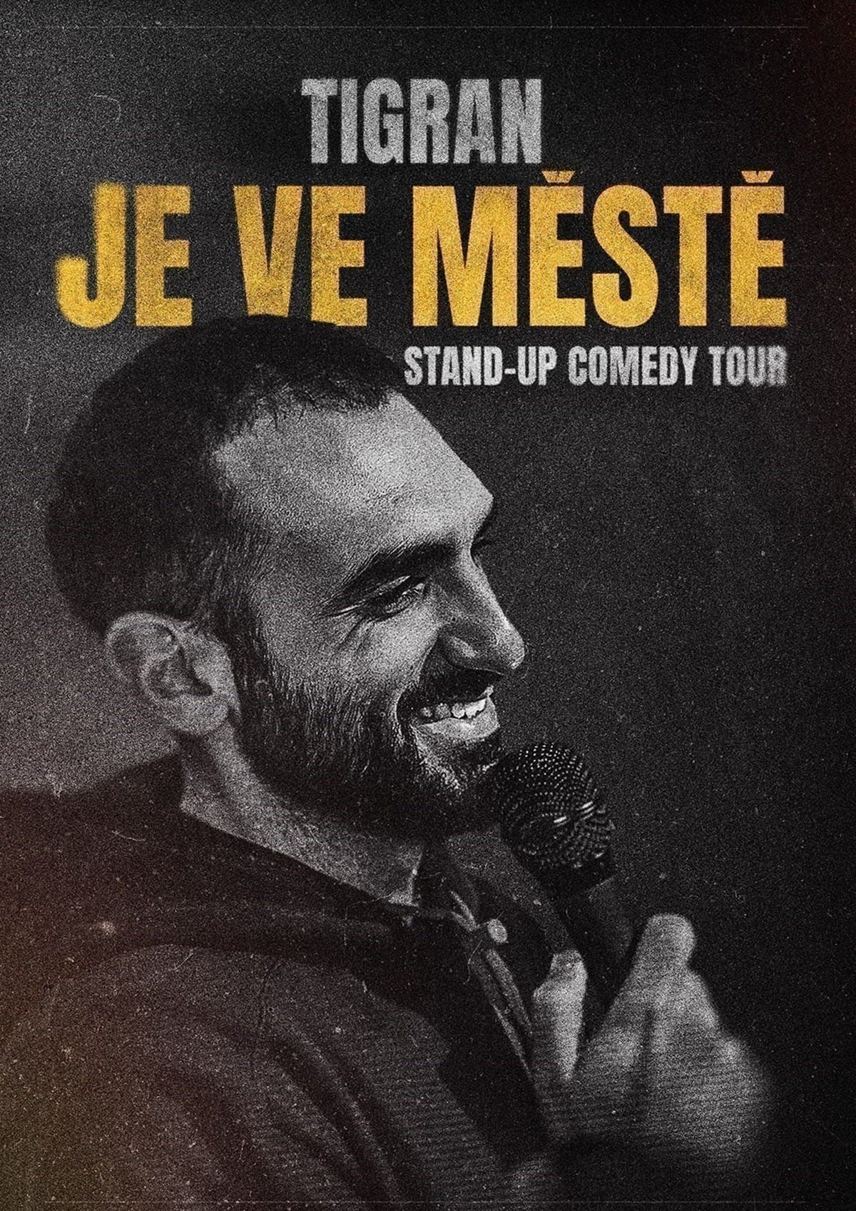 Plakát stand-up tour Tigran je ve městě