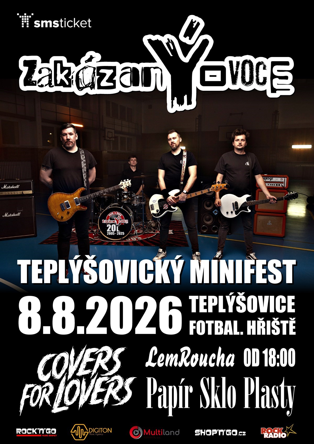 Plakát Teplýšovického minifestu 2026 s kapelou zakázanÝovoce
