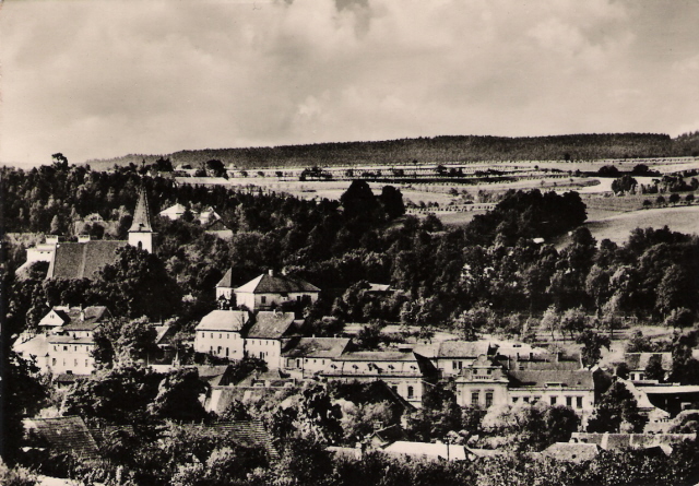 Panorama starých Dolních Kralovic v 50. letech 20. století