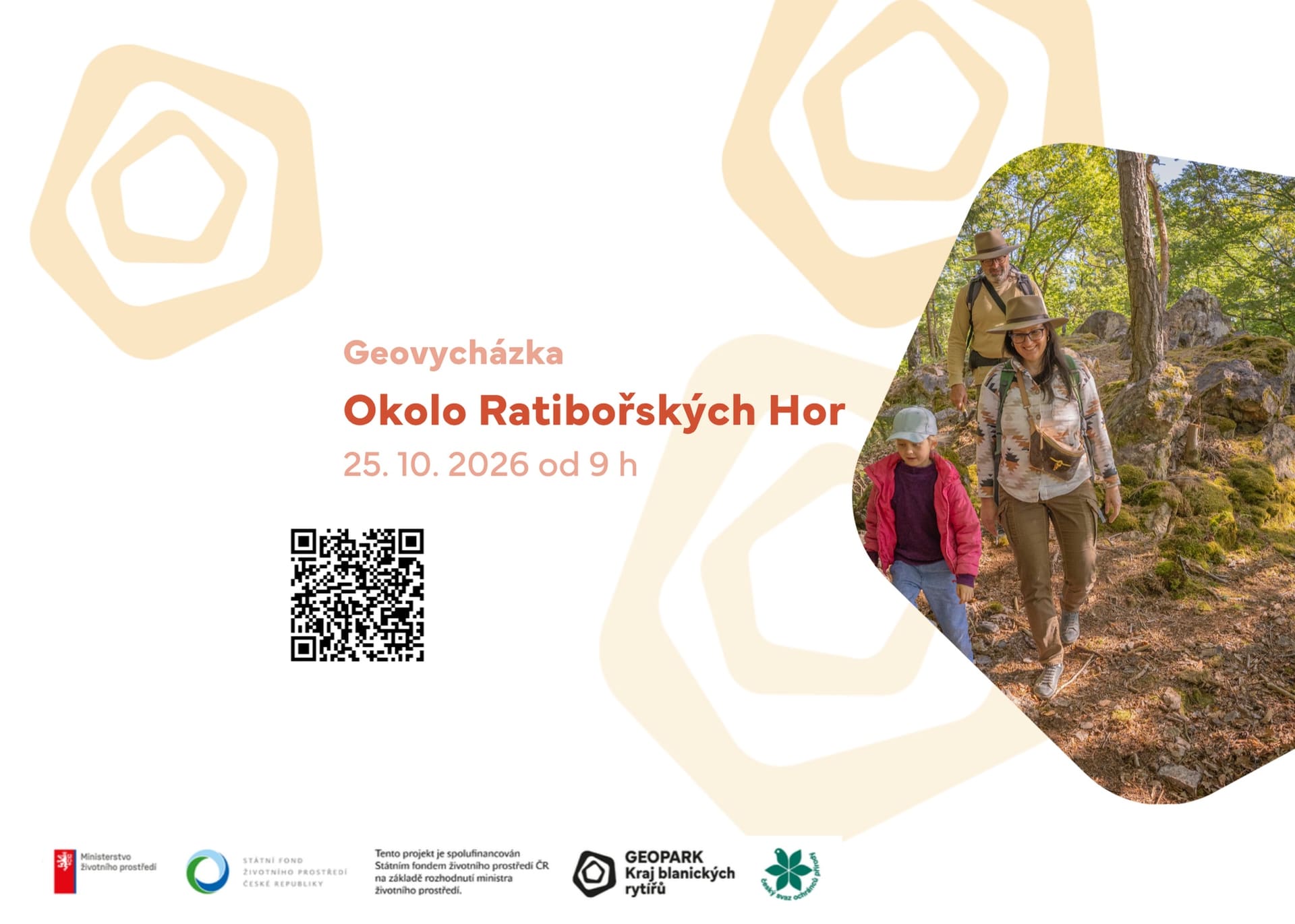 Plakát geovycházky okolím Ratibořských hor 25. října 2026