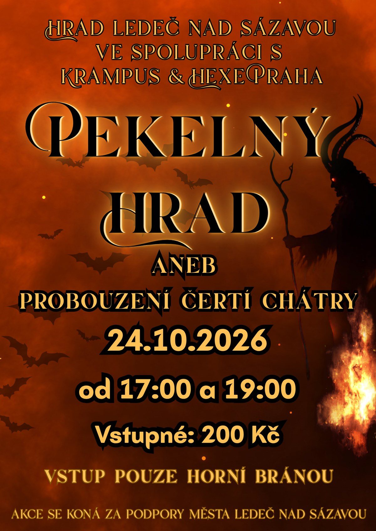 Plakát akce Pekelný hrad na hradě Ledeč nad Sázavou