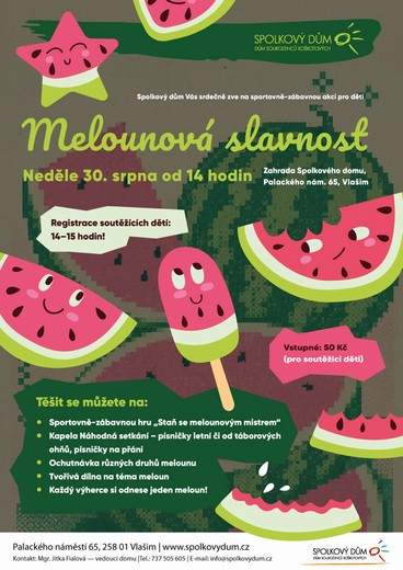Plakát akce Melounová slavnost ve Vlašimi